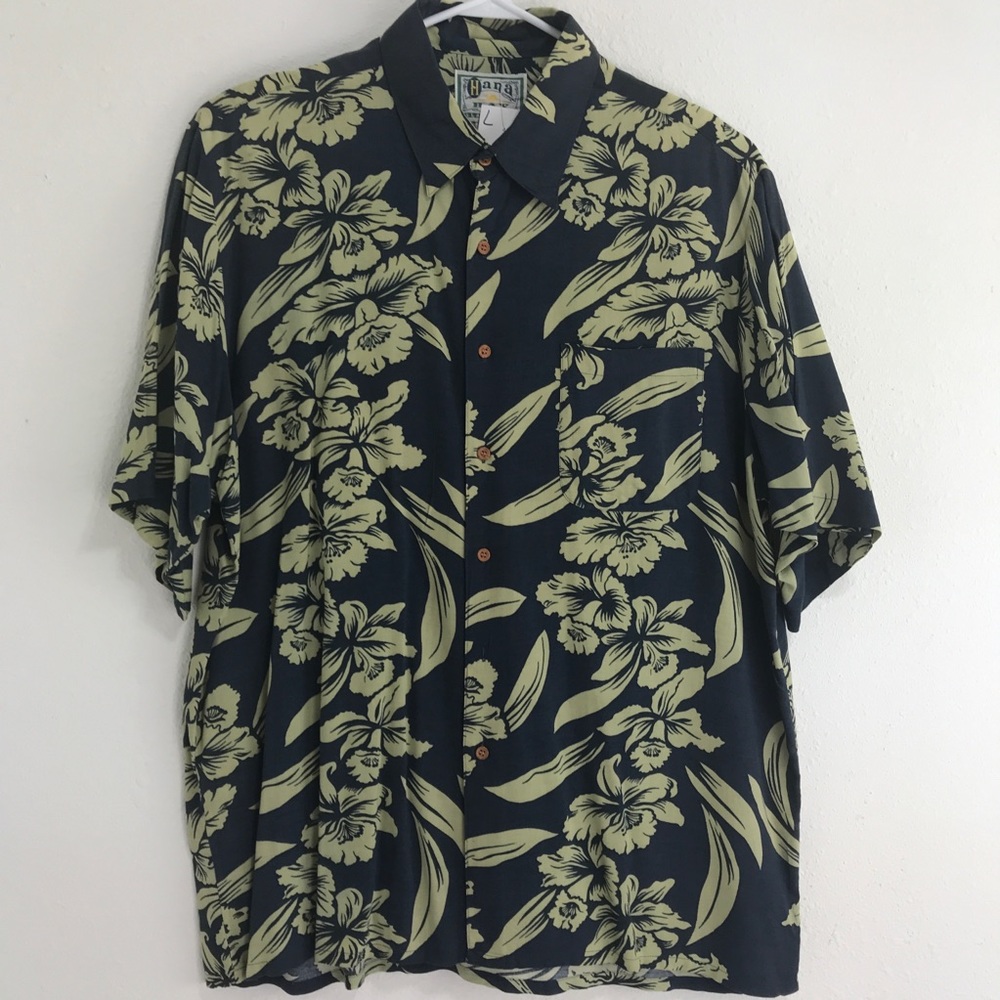 Hana bay men’s casual shirt size L short sleeve